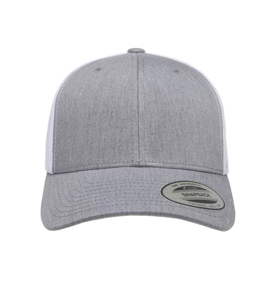 Retro Trucker Hat Heather Gray & White